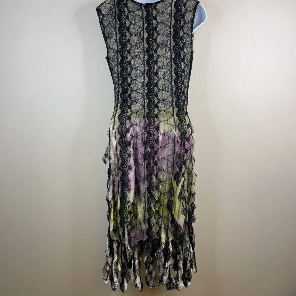Lindi NY Whimsigoth Fairy‎ Grunge Midi Dress Size M Reversible Fringe Lace Flowy - Picture 11 of 14